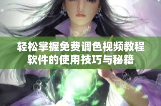 轻松掌握免费调色视频教程软件的使用技巧与秘籍