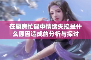 在厨房忙碌中情绪失控是什么原因造成的分析与探讨