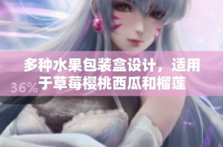 多种水果包装盒设计，适用于草莓樱桃西瓜和榴莲