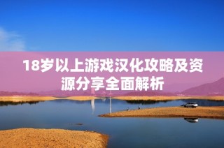 18岁以上游戏汉化攻略及资源分享全面解析