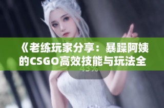 《老练玩家分享：暴躁阿姨的CSGO高效技能与玩法全攻略》