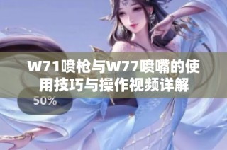 W71喷枪与W77喷嘴的使用技巧与操作视频详解