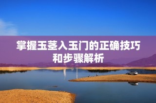 掌握玉茎入玉门的正确技巧和步骤解析