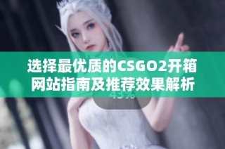 选择最优质的CSGO2开箱网站指南及推荐效果解析