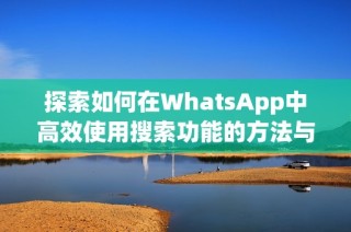 探索如何在WhatsApp中高效使用搜索功能的方法与技巧