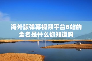 海外版弹幕视频平台B站的全名是什么你知道吗