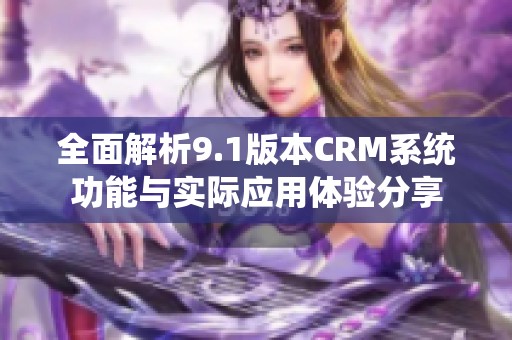 全面解析9.1版本CRM系统功能与实际应用体验分享