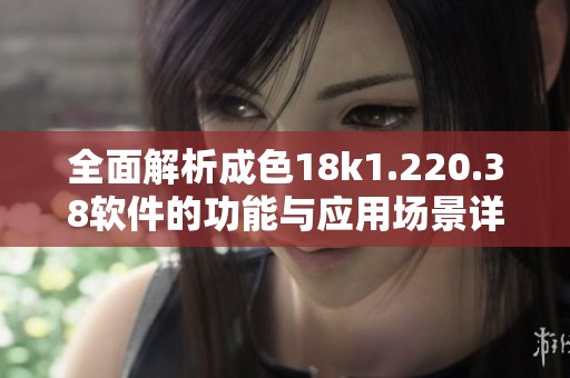 全面解析成色18k1.220.38软件的功能与应用场景详解