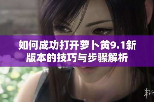 如何成功打开萝卜黄9.1新版本的技巧与步骤解析