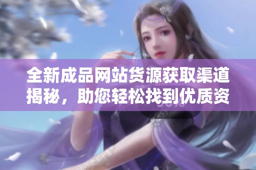 全新成品网站货源获取渠道揭秘，助您轻松找到优质资源