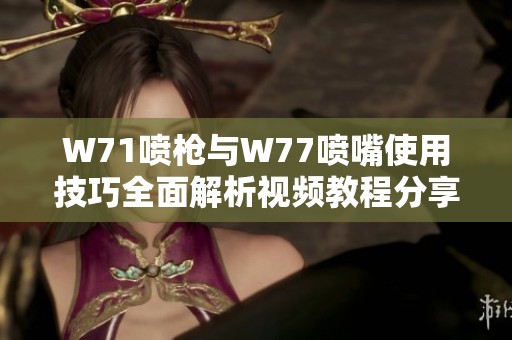 W71喷枪与W77喷嘴使用技巧全面解析视频教程分享