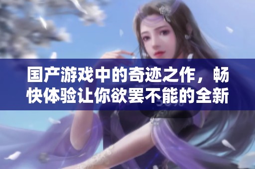 国产游戏中的奇迹之作，畅快体验让你欲罢不能的全新力作