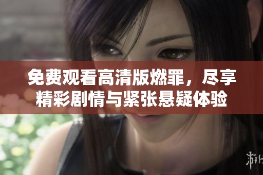 免费观看高清版燃罪，尽享精彩剧情与紧张悬疑体验