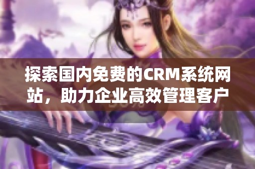 探索国内免费的CRM系统网站，助力企业高效管理客户关系