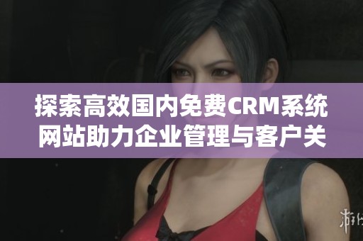 探索高效国内免费CRM系统网站助力企业管理与客户关系改善
