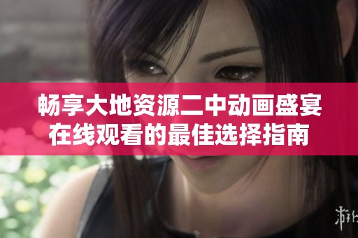 畅享大地资源二中动画盛宴在线观看的最佳选择指南