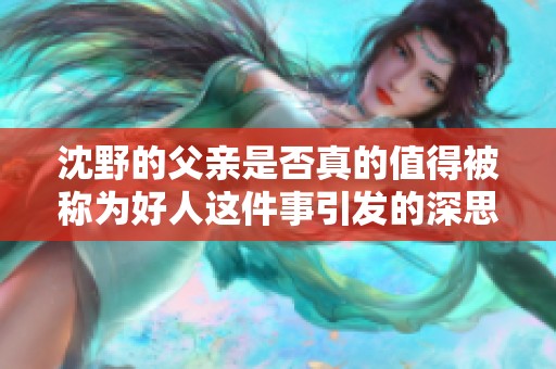 沈野的父亲是否真的值得被称为好人这件事引发的深思