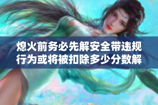 熄火前务必先解安全带违规行为或将被扣除多少分数解析