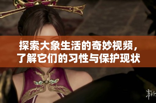 探索大象生活的奇妙视频，了解它们的习性与保护现状