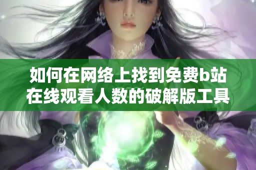 如何在网络上找到免费b站在线观看人数的破解版工具