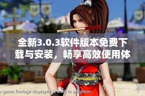 全新3.0.3软件版本免费下载与安装，畅享高效使用体验